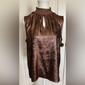 Large sleeveless bronze comfortable blouse for nights on the town!